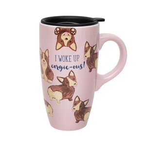 Corgi Stoneware Travel Mug
